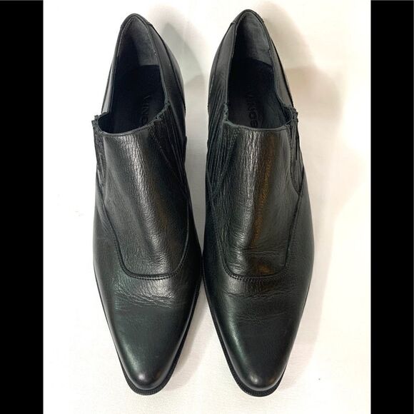 Vince Eagan Black Leather Western Cowboy Bootie - Picture 5 of 8